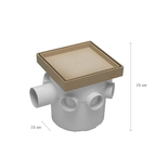 Caja Sifonada Astra Plastico Cuadrado de 6" CS5RO15-BG Beige Oculto
