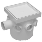 Caja Sifonada Astra Plastico Cuadrado de 6" CS5RO15-BR Blanco Oculto