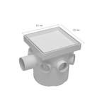 Caja Sifonada Astra Plastico Cuadrado de 6" CS5RO15-BR Blanco Oculto