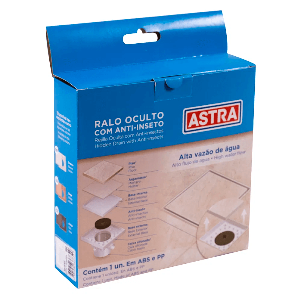 Sumidero Desague Astra Plastico Cuadrado 15x15 Beige RO15-BG Oculto
