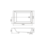 Bañera Acrilico 1.80mt Niza BN18X XL Blanco