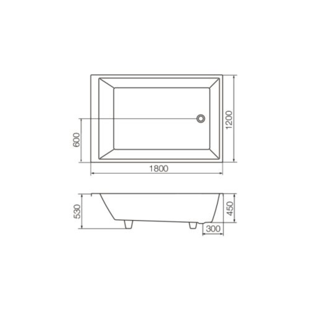 Bañera Acrilico 1.80mt Niza BN18X XL Blanco