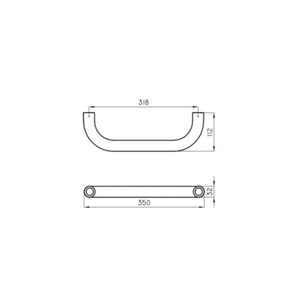 Barra de Apoyo Fijo 35cm Ferrum VEFR3 Blanco