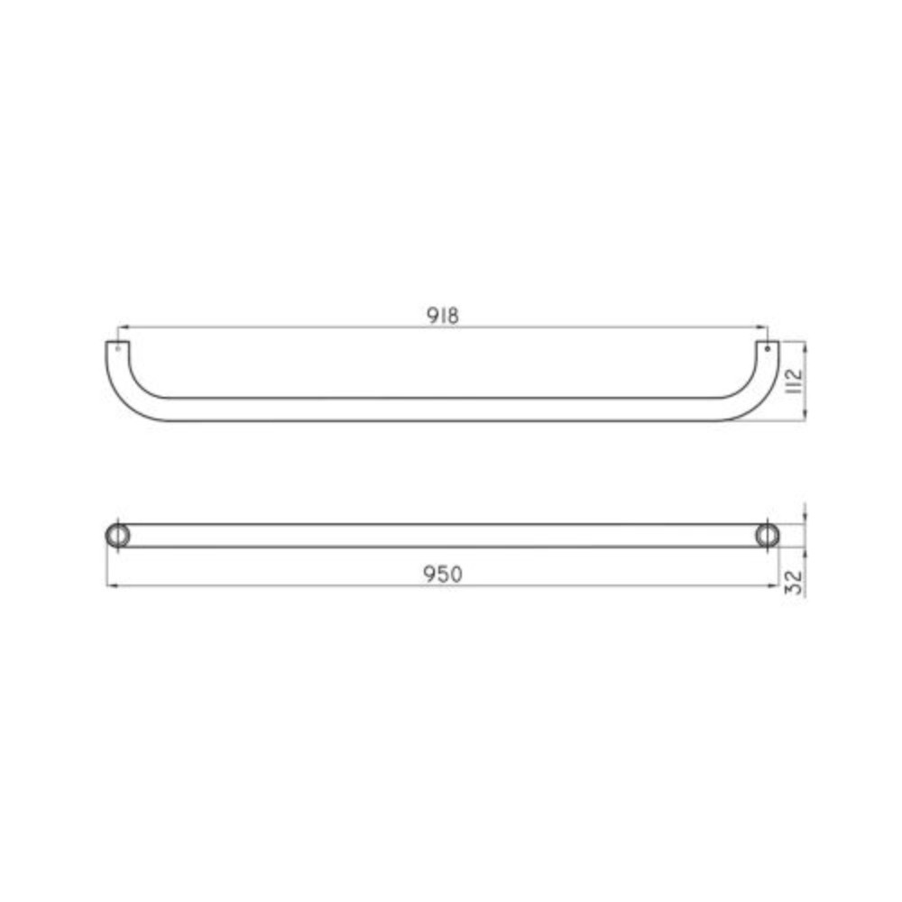 Barra de Apoyo Fijo 95cm Ferrum VEFR9 Blanco