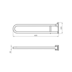 Barra de Apoyo Rebatible 60cm Ferrum VTEB Blanco