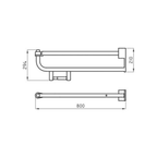 Barra de Apoyo Rebatible 80cm Ferrum VTEPA Blanco con accionamiento