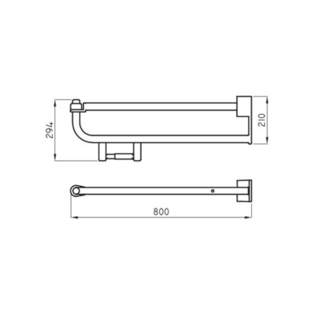 Barra de Apoyo Rebatible 80cm Ferrum VTEPA Blanco con accionamiento