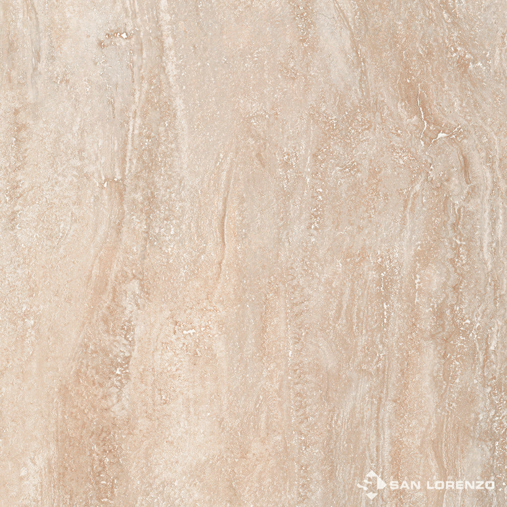 Porcelanato 57.7x57.7 Marmol Travertino Crema Pulido San Lorenzo Rectificado