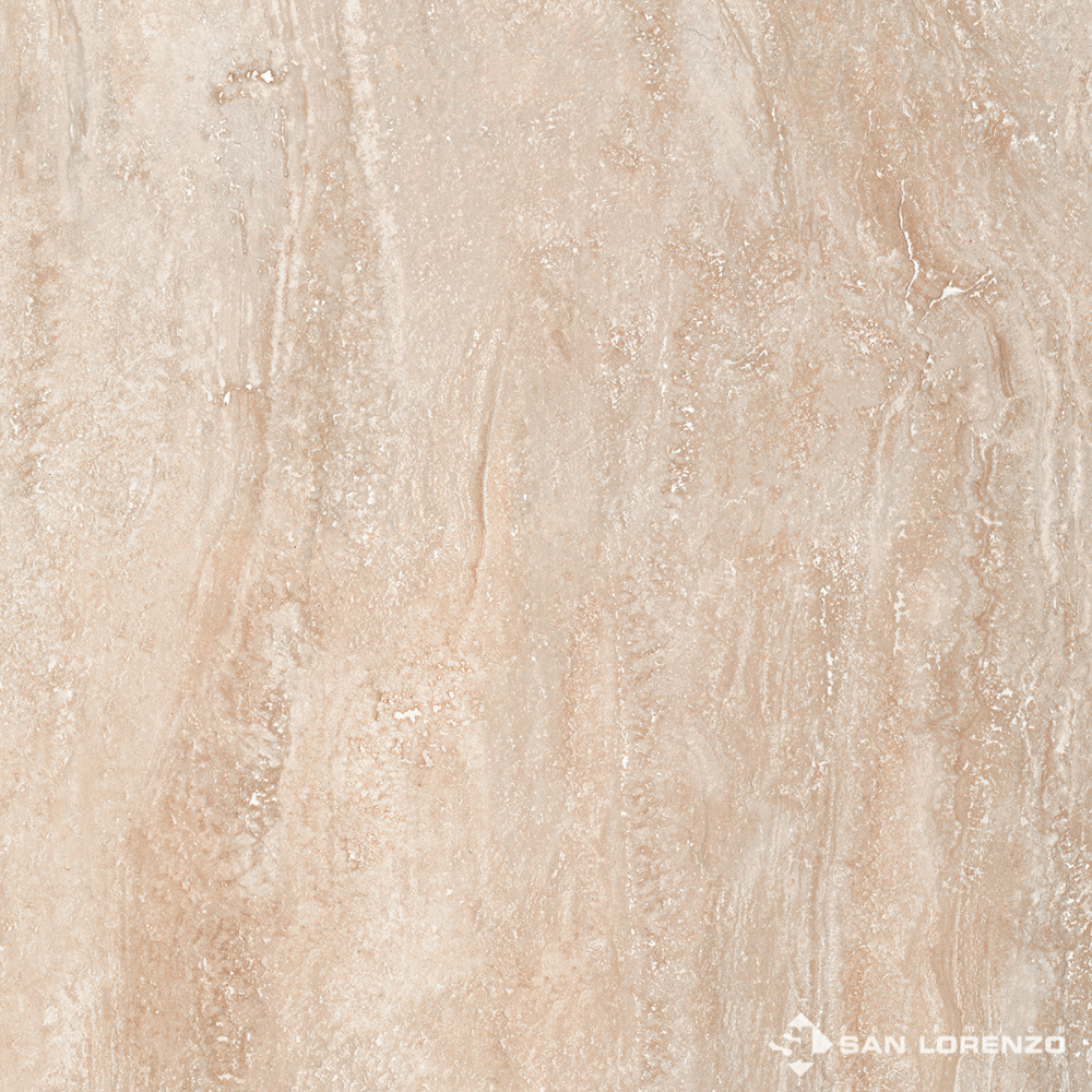 Porcelanato 57.7x57.7 Marmol Travertino Crema Pulido San Lorenzo Rectificado