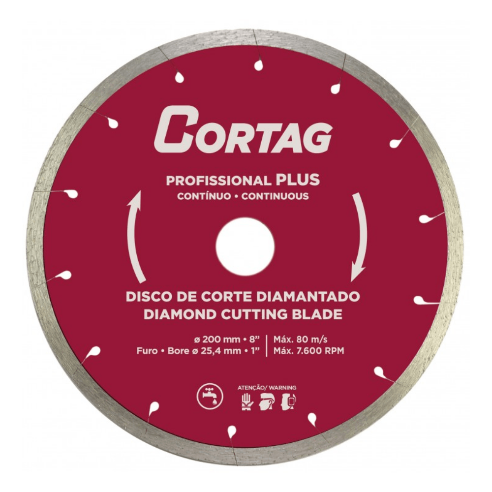 Disco Concreto Cortag 60570 Prosefional 200mm Diamantado Continuo