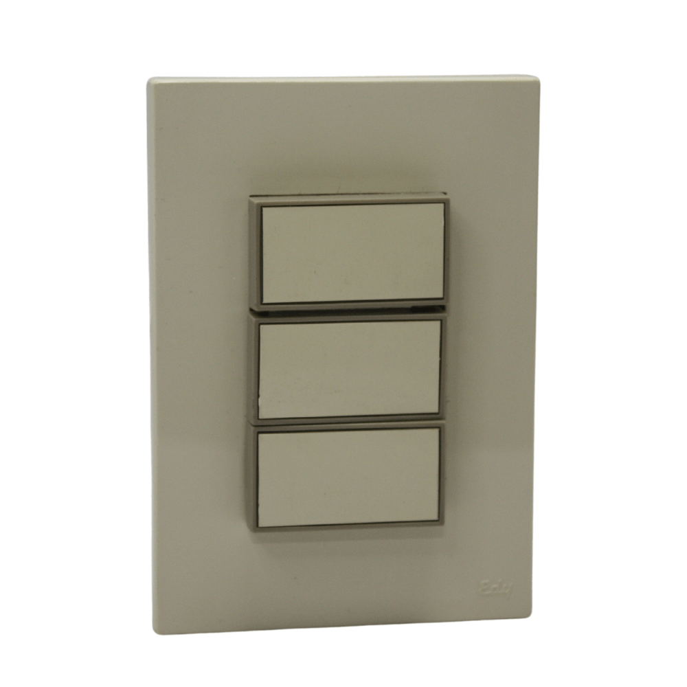 Placa Electrica Edy Gala Marfil GL-4503 de 3 Interruptor