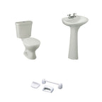 Baño Roma Blanco Boton Lav Roma con Asiento y Accesorios 3 Pzas