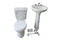 Baño Roma Blanco Boton Lavatorio Andina con Asiento y Accesorios 6 Pzas