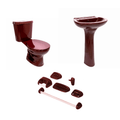 Baño Roma Merlot Simple Descarga con Asiento y Accesorios 6 Pzas