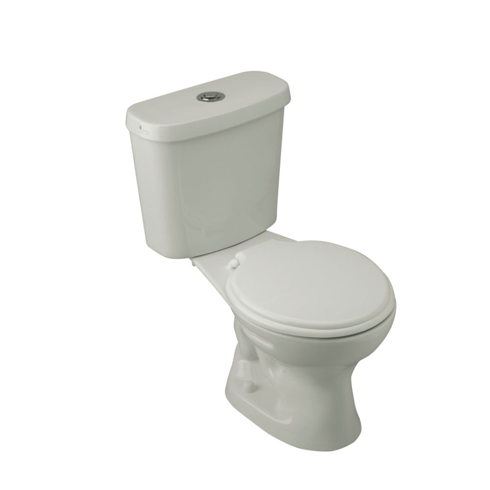 Inodoro Ferrum Roma Blanco Botón Descarga Simple con Asiento Económico