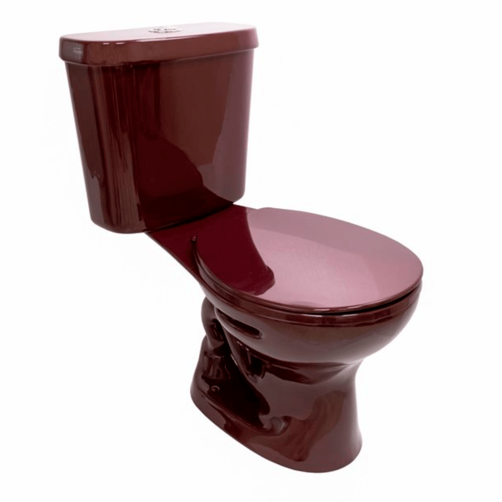 Inodoro Ferrum Roma Merlot Botón Descarga Simple con Asiento Estandar