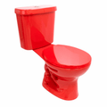 Inodoro Ferrum Roma Rojo Botón Descarga Simple con Asiento Estandar
