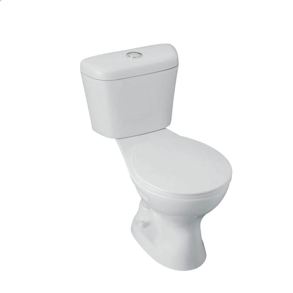 Inodoro Ferrum Milan Blanco Botón Descarga Simple con Asiento Económico