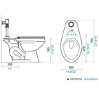 Inodoro Fluxometro Brucke Hager Het B121 Blanco con asiento
