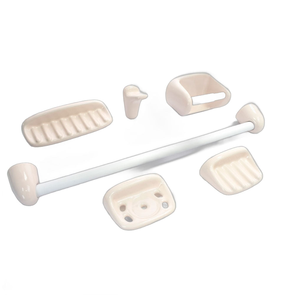 Accesorios Baño Ferrum B579.15 Caribean Shell Juego 6 piezas