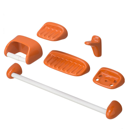 Accesorios Baño Ferrum B579.15 Naranja Juego 6 piezas