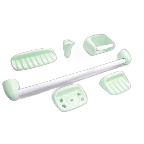 Accesorios Baño Ferrum B579.15 Verde Primavera Juego 6 piezas