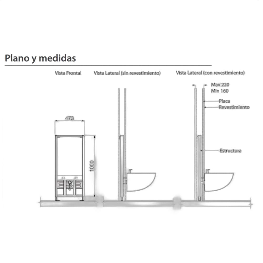 Soporte para Bidet de Colgar Ideal 83500 Drywall