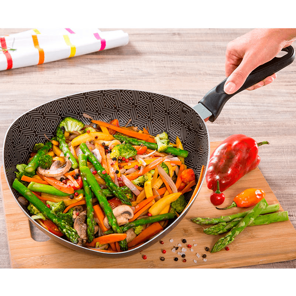 Wok 30cm Imusa Talent 0381700 Anti Adherente con tapa Vidrio