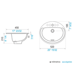Lavatorio Encastrar Sobre Mesada Elea Oval B231.1 Blanco