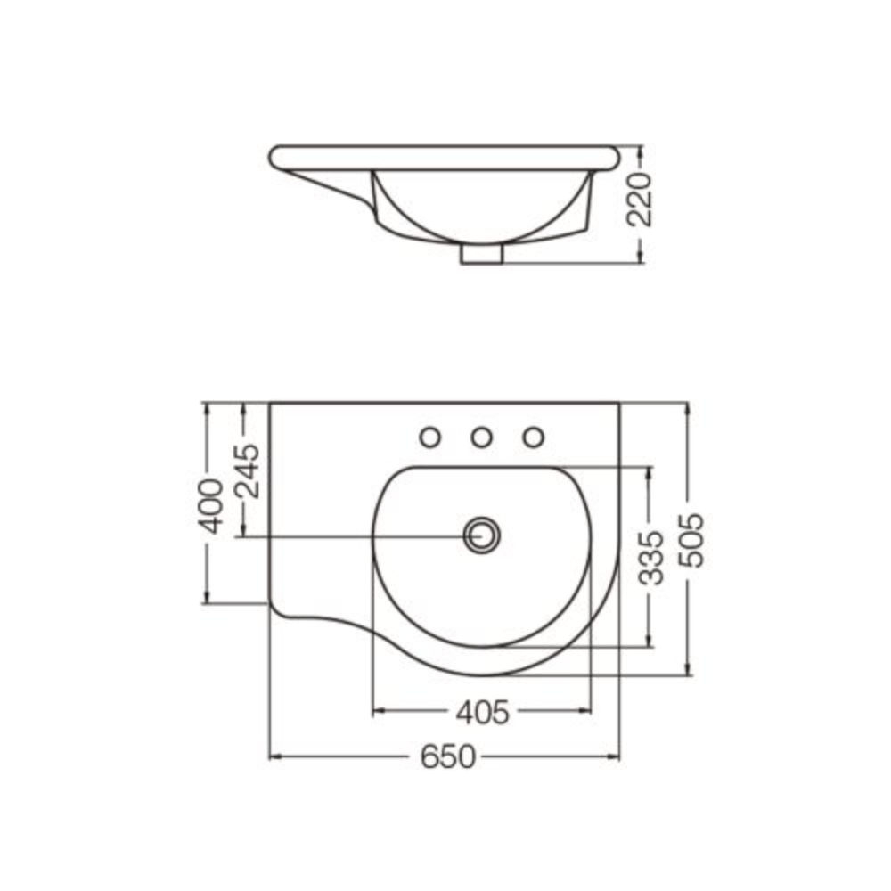 Lavatorio Mesada Avignon L6I1J 65cm 1H Blanco
