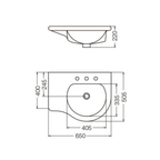 Lavatorio Mesada Avignon L6I3J 65cm 3H Blanco