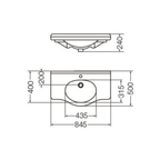 Lavatorio Mesada Limoges LI81F 85cm 1H Blanco