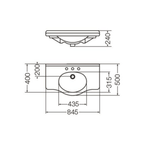Lavatorio Mesada Limoges LI83F 85cm 3H Blanco