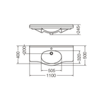 Lavatorio Mesada Limoges LIM1F 110cm Blanco