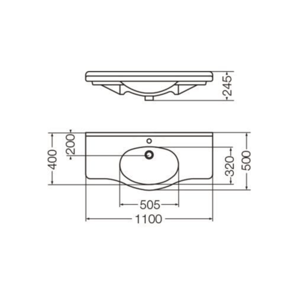 Lavatorio Mesada Limoges LIM1F 110cm Blanco