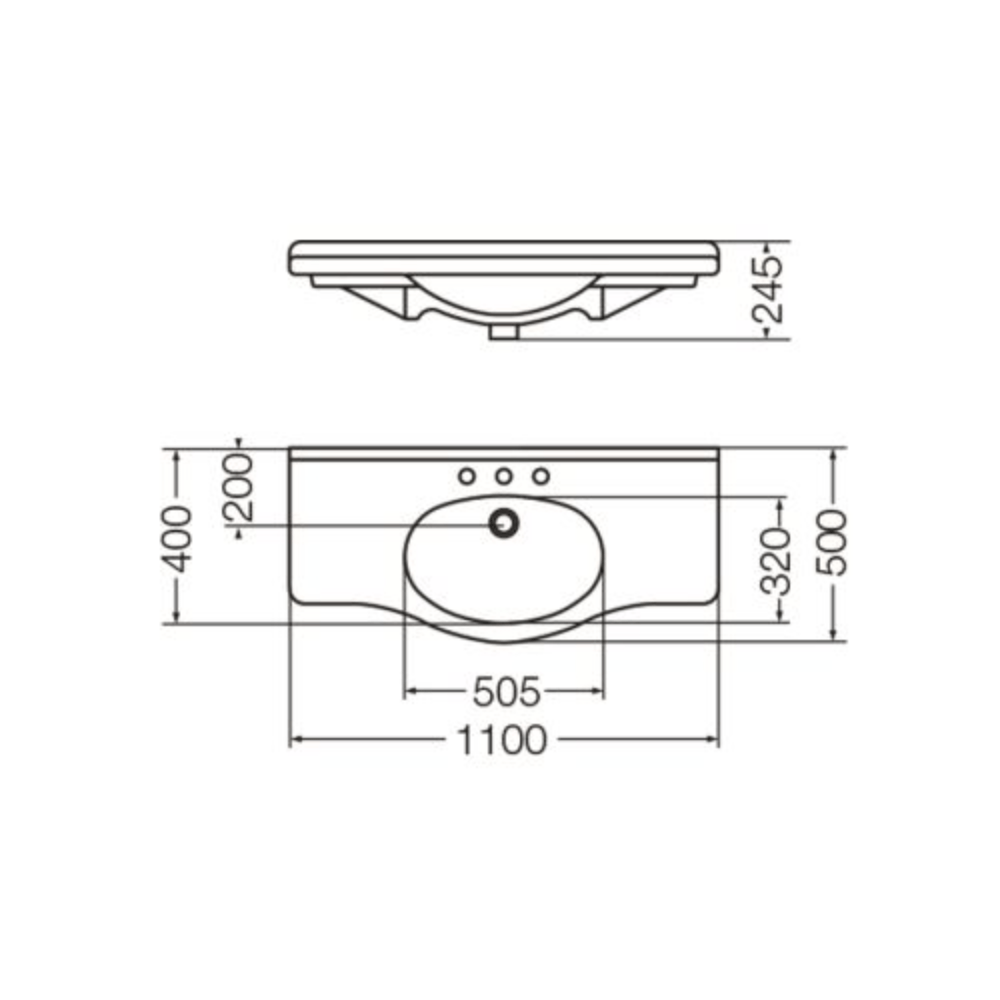 Lavatorio Mesada Limoges LIM3F 110cm Blanco