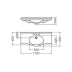 Lavatorio Mesada Limoges LIM3F 110cm Blanco