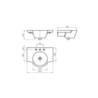 Lavatorio Mesada Marina LH63J 65cm Blanco