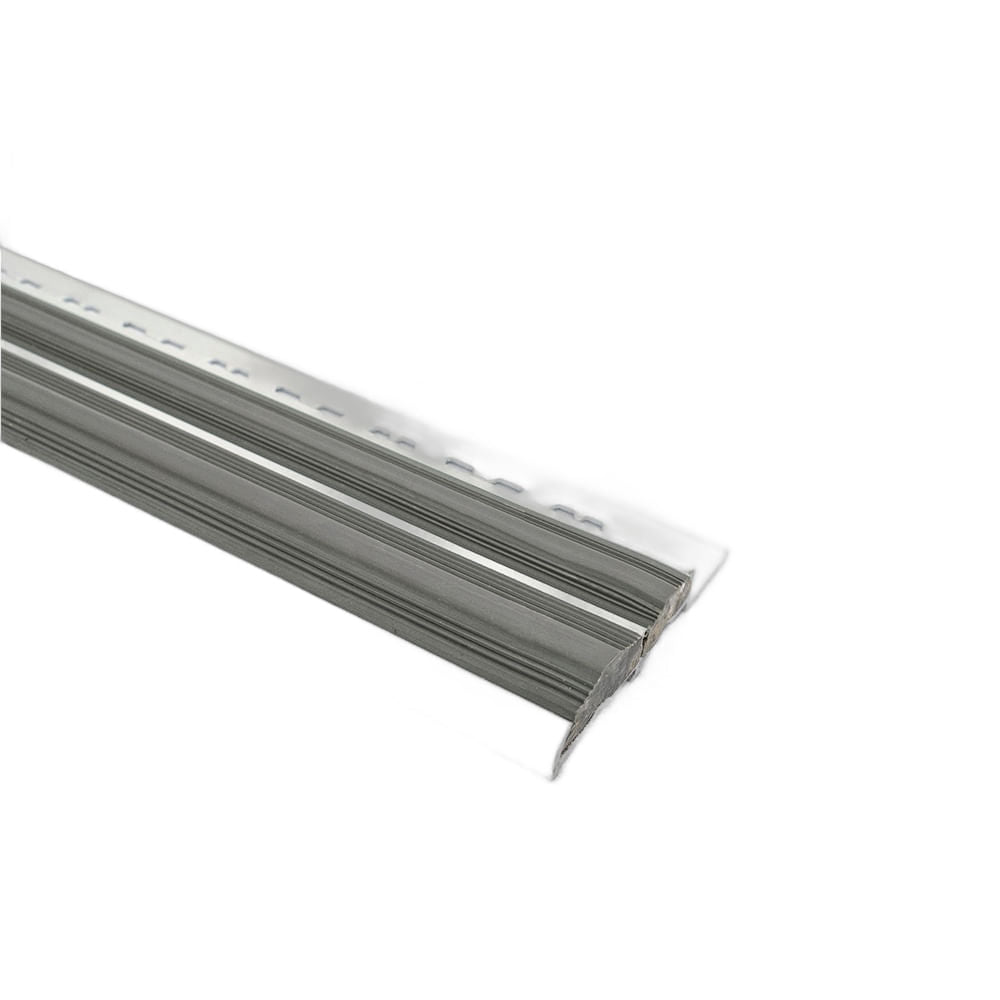 Nariz de Escalon Aluminio 57mm Moldumet A67G Gris de 2.50mt Doble