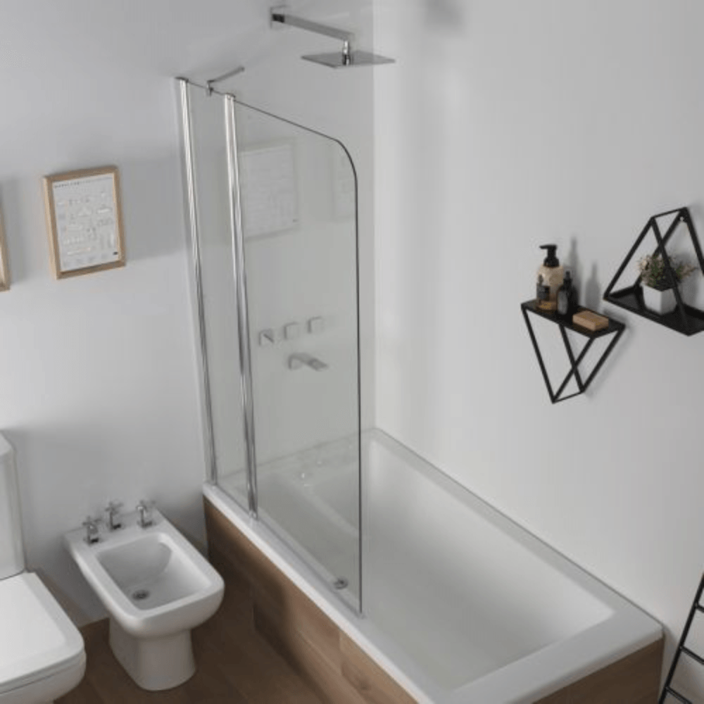 Mampara Rebatible 100cm NM02A-01 Vidrio Transparente 2 paños