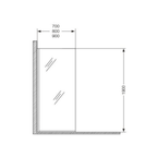 Mampara Rebatible 80cm NM81Y Vidrio Esmerilado