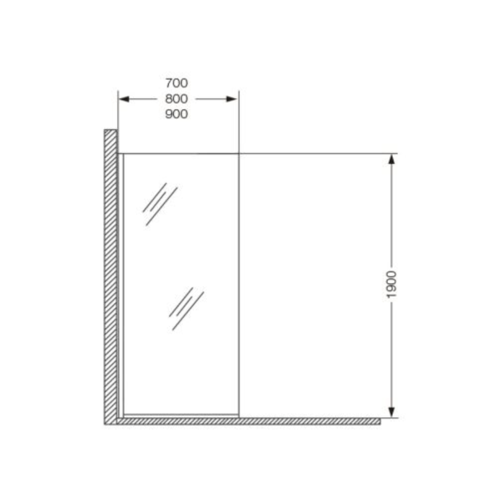 Mampara Rebatible 90cm NM91Y Vidrio Esmerilado
