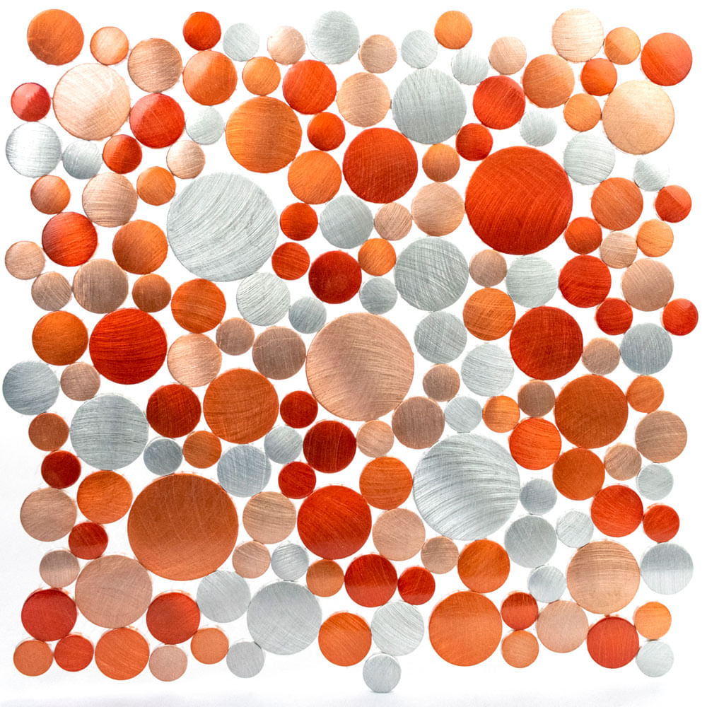 Malla 30.5x30.5 DR14 Tetris Aluminio Circular Mix Naranja