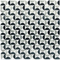 Malla 30.5x30.5 VP10 Aluminio Sermicircular Negro y Plata
