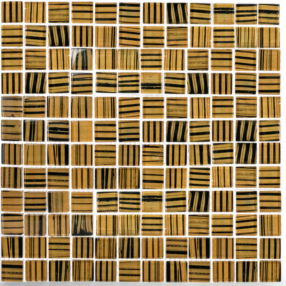 Malla 30.0x30.0 Vidrio 140 Raye Beige Negro