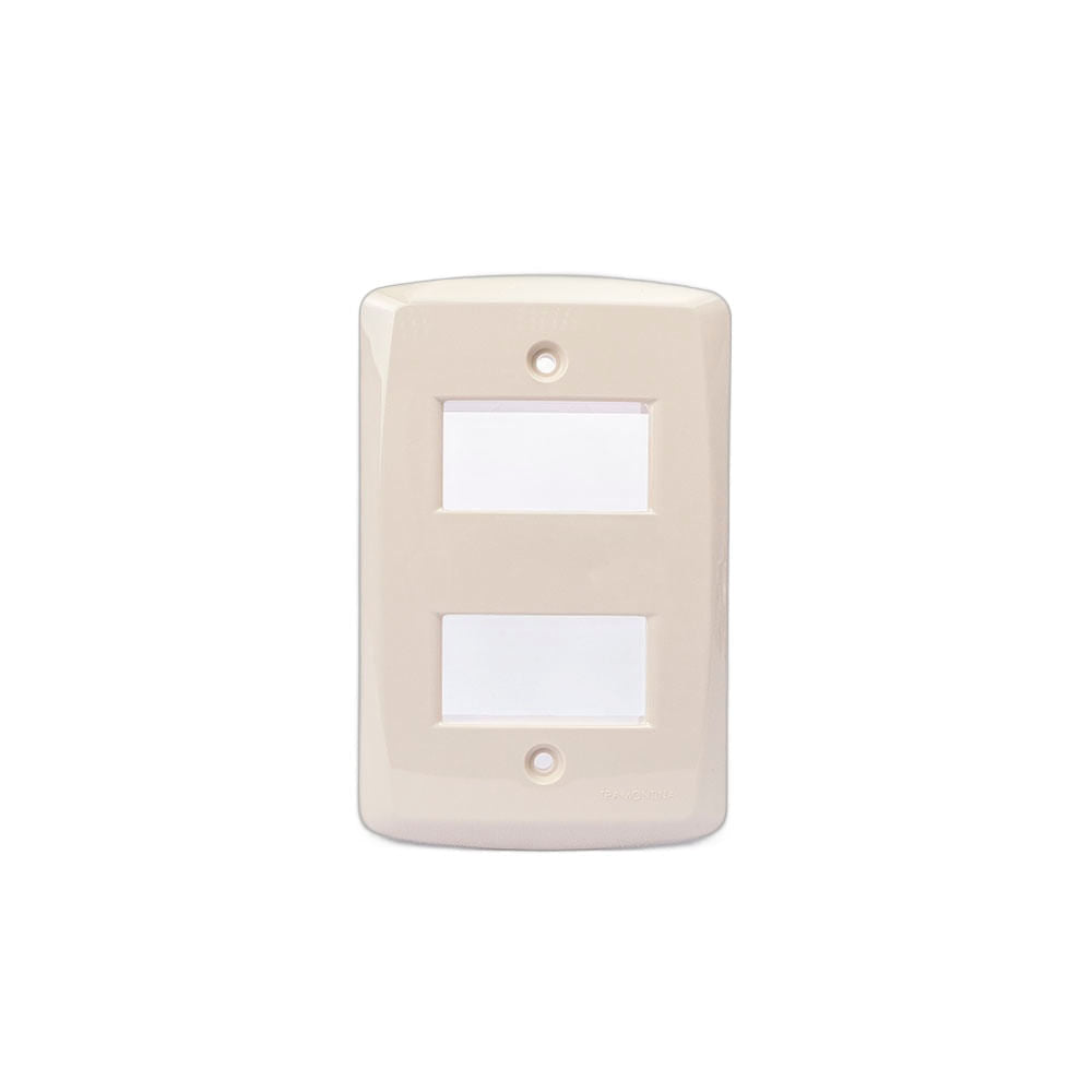 Placa Eléctrica Tramontina Lux2 Marfil 57105/056 4x2 2 Modulo distantes suelto