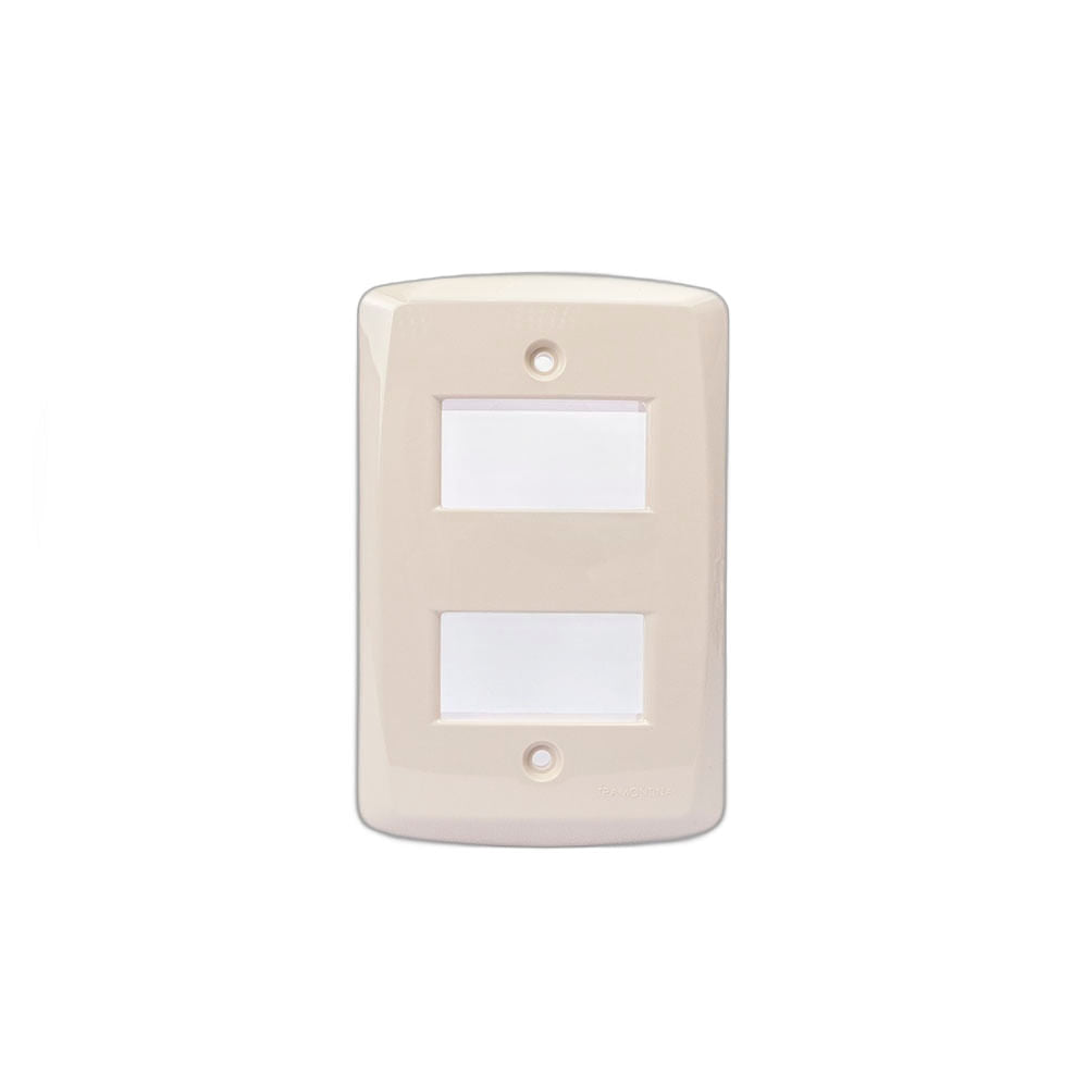 Placa Eléctrica Tramontina Lux2 Marfil 57105/056 4x2 2 Modulo distantes suelto