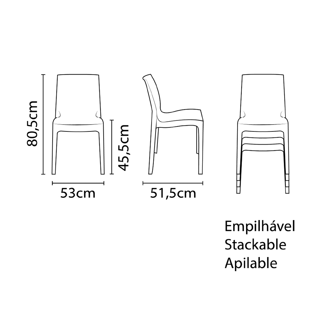 Silla Tramontina Alice 92037/010 Blanco Brillo