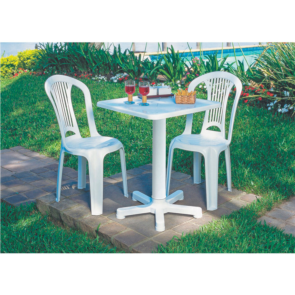 Mesa Cuadrada Tramontina Itaparica 92305/010 Blanco