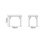 Mesa Rectangular Tramontina Beta 92397/207 Grafito 79x119cm